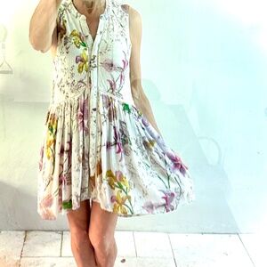 Anthropologie Nia Tunic / Dress Floral baby doll  S